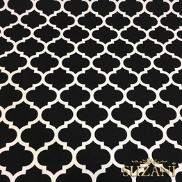 Siyah Zemin Fas Desenli Kumaş