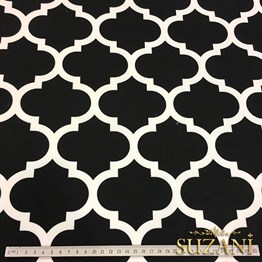 Siyah Zemin Fas Desenli Kumaş