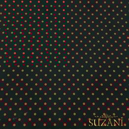 Siyah Zemin Kırmızı Küçük Puanlı Kumaş