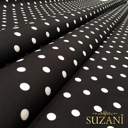 Siyah Zemin Küçük Puanlı Kumaş