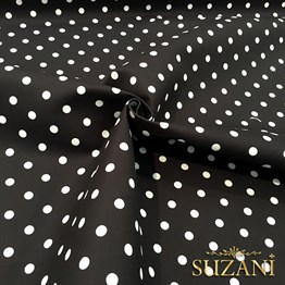 Siyah Zemin Küçük Puanlı Kumaş