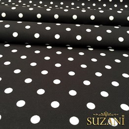 Siyah Zemin Küçük Puanlı Kumaş