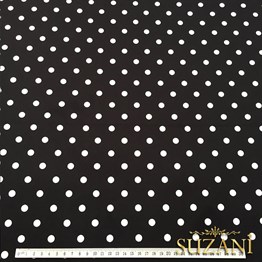 Siyah Zemin Küçük Puanlı Kumaş