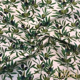 Siyah Zeytin Desenli Kumaş