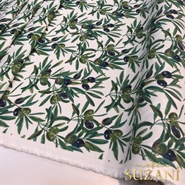 Siyah Zeytin Desenli Kumaş