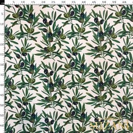 Siyah Zeytin Desenli Kumaş