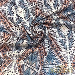 Soft Afrika Desenli Dijital Baskılı Kumaş