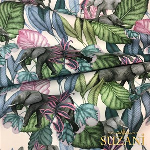 Pastel Fil Desenli Dijital Baskılı Kumaş