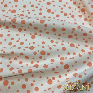 Somon Damlacık Desenli Dijital Baskılı Kumaş