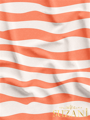 Somon Renk Çizgi Desenli Dijital Baskılı Kumaş