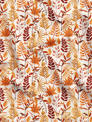 Sonbahar Yaprak Desenli Dijital Baskılı Kumaş
