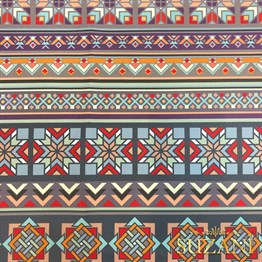 Soyut Süsleme Desenli Dijital Baskılı Kumaş