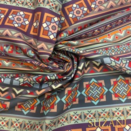 Soyut Süsleme Desenli Dijital Baskılı Kumaş