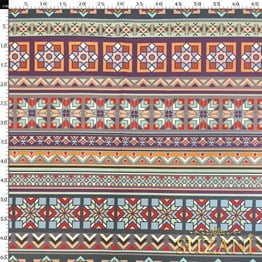 Soyut Süsleme Desenli Dijital Baskılı Kumaş