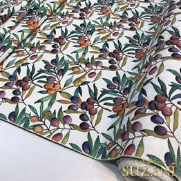 Suluboya Renkli Zeytin Desenli Kumaş