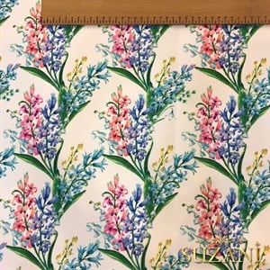 Sümbül Desenli Dijital Baskılı Kumaş