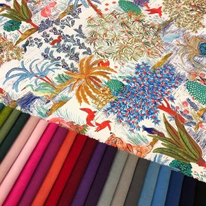 Taş Zemin Orman Desenli Dijital Baskılı Kumaş