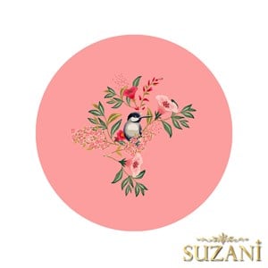 Tatlı Pembe Zemin Saka Kuşu Dikişsiz 3lü Supla Kumaşı