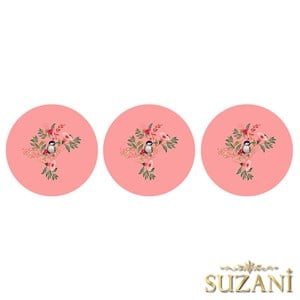 Tatlı Pembe Zemin Saka Kuşu Dikişsiz 3lü Supla Kumaşı