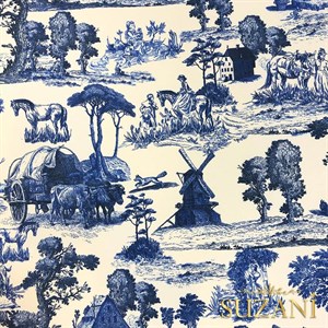 Toile de Jouy Desenli Dijital Baskılı Kumaş