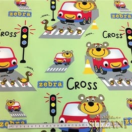 Trafik Temalı Çocuk Kumaşı
