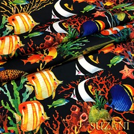 Tropik Balıklar Desenli Kumaş