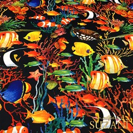 Tropik Balıklar Desenli Kumaş