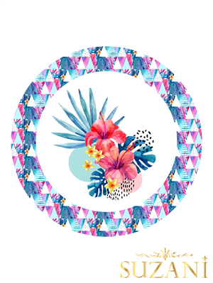 Tropikal Çiçek Desenli Dikişsiz 3lü Supla Kumaşı