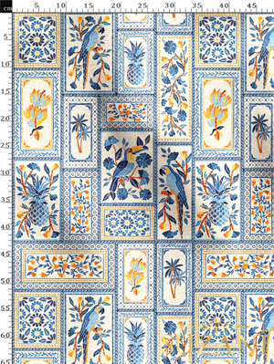 Tropikal Kolaj Desenli Dijital Baskılı Kumaş