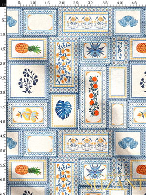 Tropikal Kolaj Desenli Dijital Baskılı Kumaş