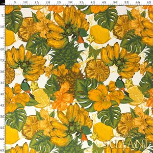 Tropikal Muz Desenli Dijital Baskılı Kumaş