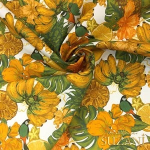 Tropikal Muz Desenli Dijital Baskılı Kumaş