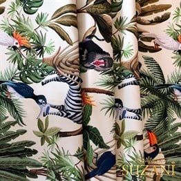 Tropikal Orman Desenli Dijital Baskılı Kumaş