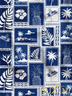 Tropikal Palmiye Ağaçları Desenli Dijital Baskılı Kumaş