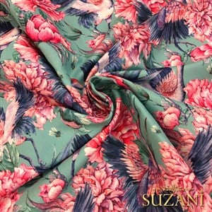 Turna Desenli Dijital Baskılı Kumaş