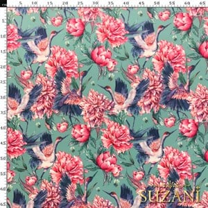 Turna Desenli Dijital Baskılı Kumaş