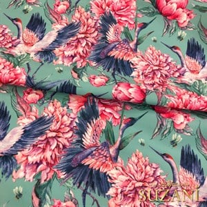 Turna Desenli Dijital Baskılı Kumaş