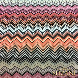 Turuncu Gri Renk Geçişli Zigzag Kumaş