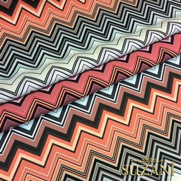 Turuncu Gri Renk Geçişli Zigzag Kumaş