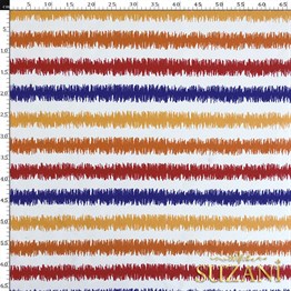 Turuncu Lacivert İkat Desenli Dijital Baskılı Kumaş