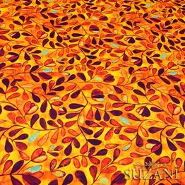 Turuncu Mor Aşk Merdiveni Desenli Kumaş