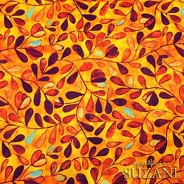 Turuncu Mor Aşk Merdiveni Desenli Kumaş