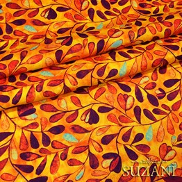 Turuncu Mor Aşk Merdiveni Desenli Kumaş