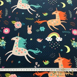 Uzun Saçlı Unicorn Çocuk Kumaşı