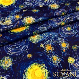 Van Gogh Yıldızlı Gece Desenli Kumaş