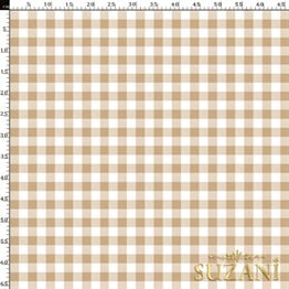 Vanilya Küçük Pötikare Desenli Dijital Baskılı Kumaş