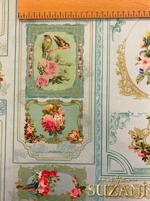 Vintage Barok Desenli Dijital Baskılı Kumaş