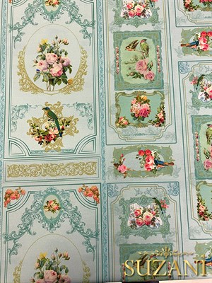 Vintage Barok Desenli Dijital Baskılı Kumaş