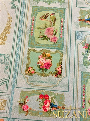 Vintage Barok Desenli Dijital Baskılı Kumaş