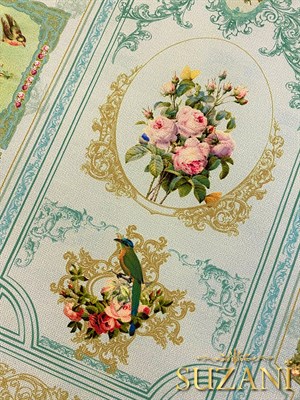 Vintage Barok Desenli Dijital Baskılı Kumaş